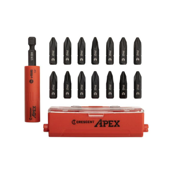 Crescent u-GUARD™ Bit Holder with 14 #2 Phillips® Bits