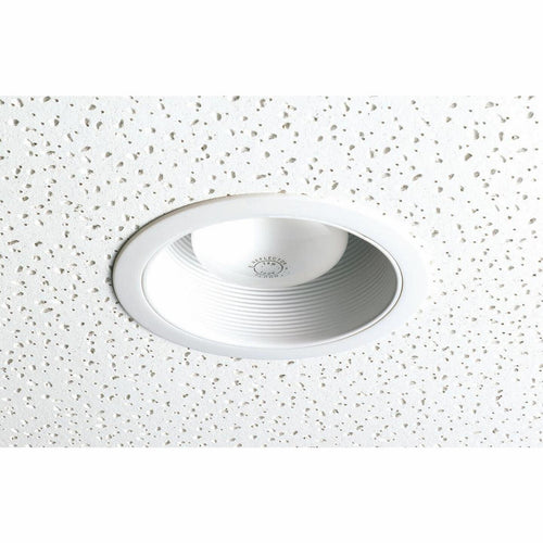 Thomas 6 In. White Trim w/White Step Baffle Recessed Fixture Trim