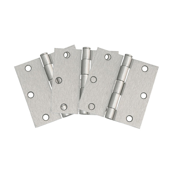 Design House  Square Corner Door Hinge in Satin Nickel, 3.5-Inch, 3-Pack