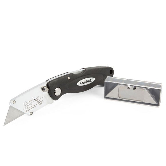 Great Neck Saw Manufacturing Folding Plastic Utility Knife with 5 Blades
